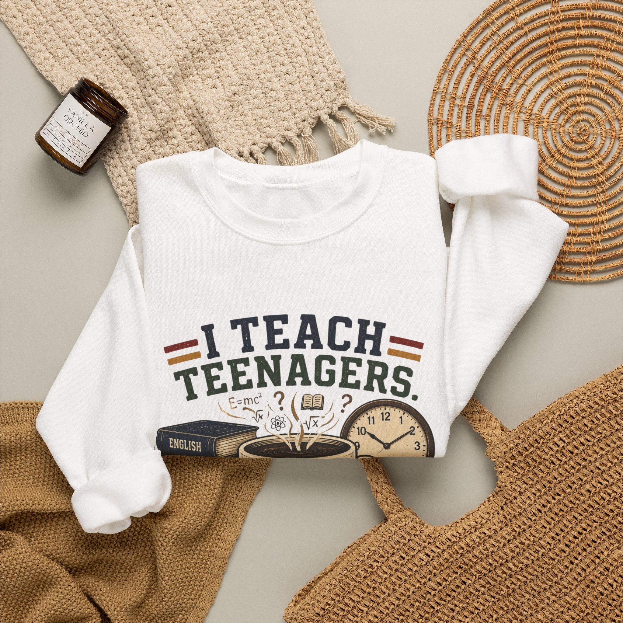 "I Teach Teenagers" – My Coffee Needs Coffee Crewneck Sweatshirt