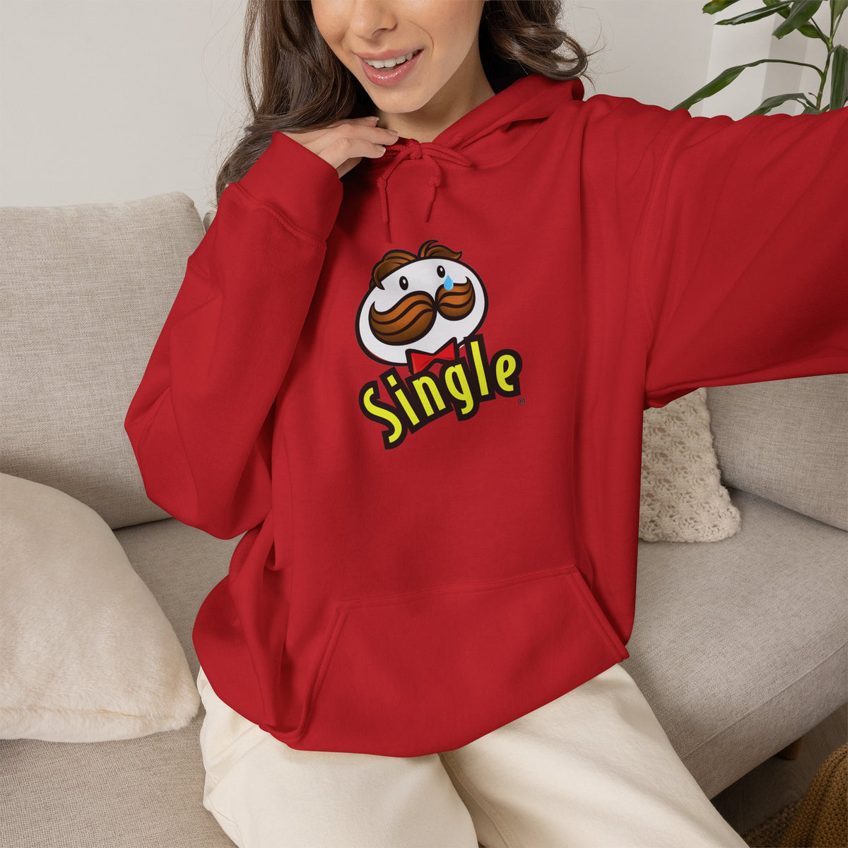 Single Pringles Mascot Hoodie — Funny Single Graphic Pullover