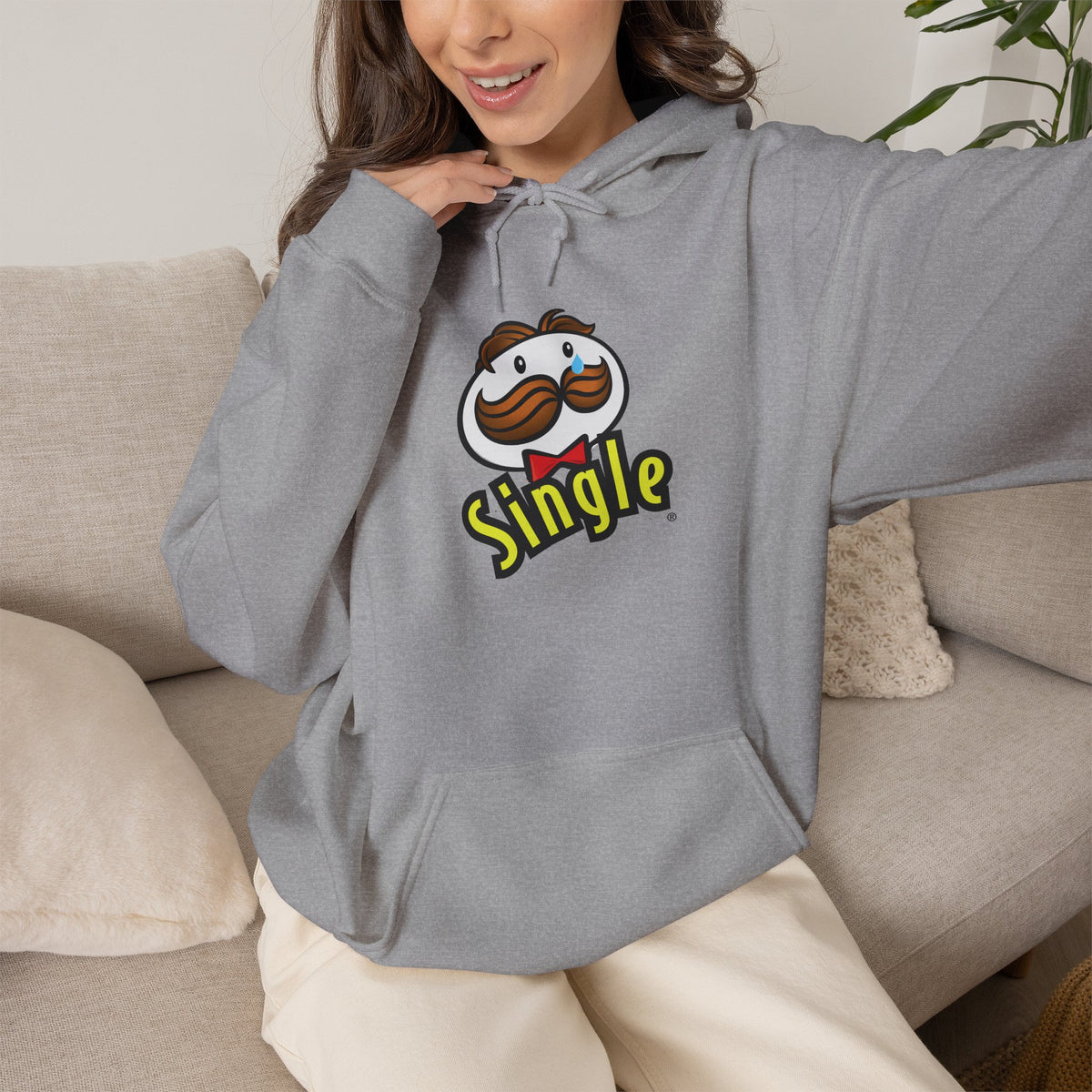Single Pringles Mascot Hoodie — Funny Single Graphic Pullover
