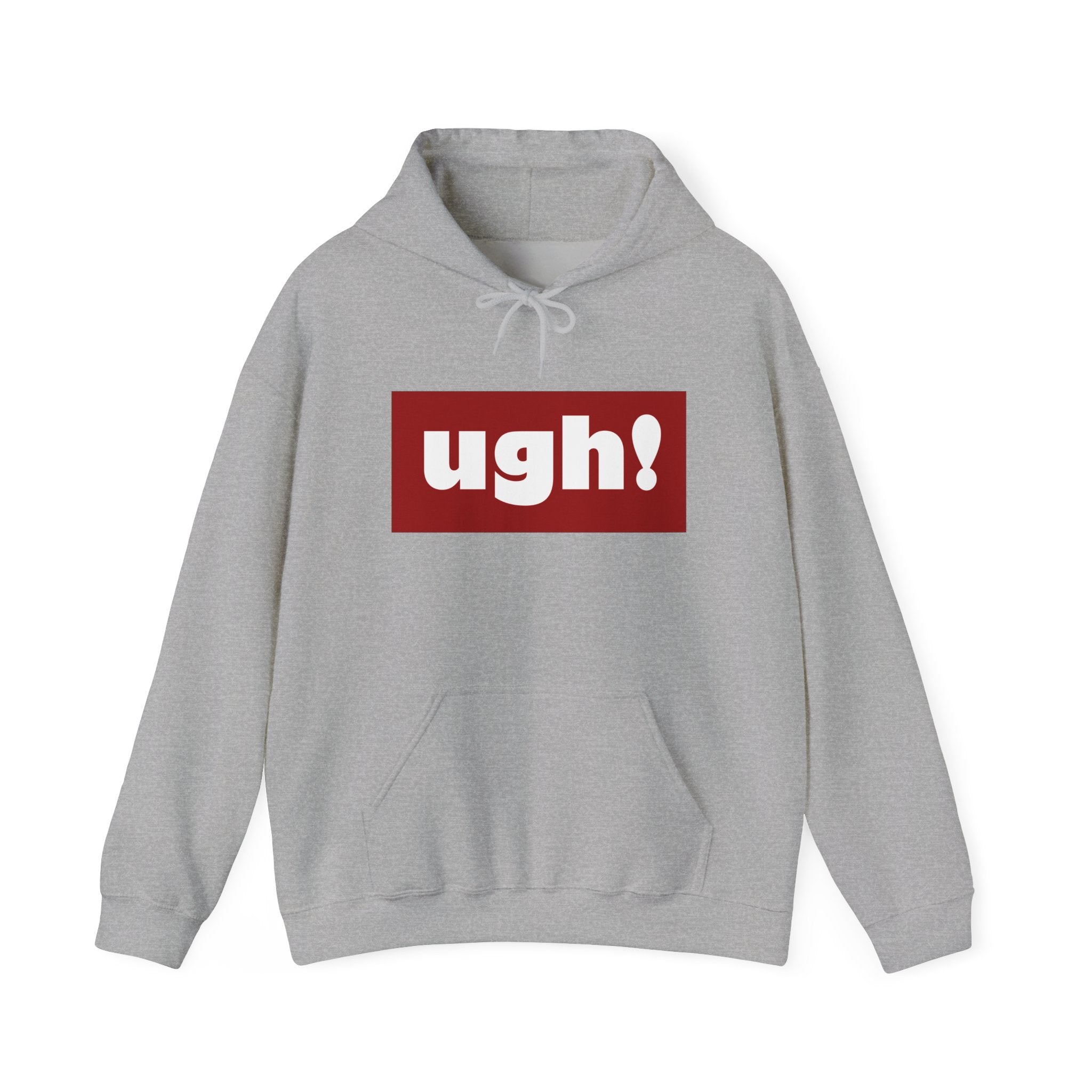 Ugh! Graphic Hoodie — Funny Minimalist Box Logo Pullover