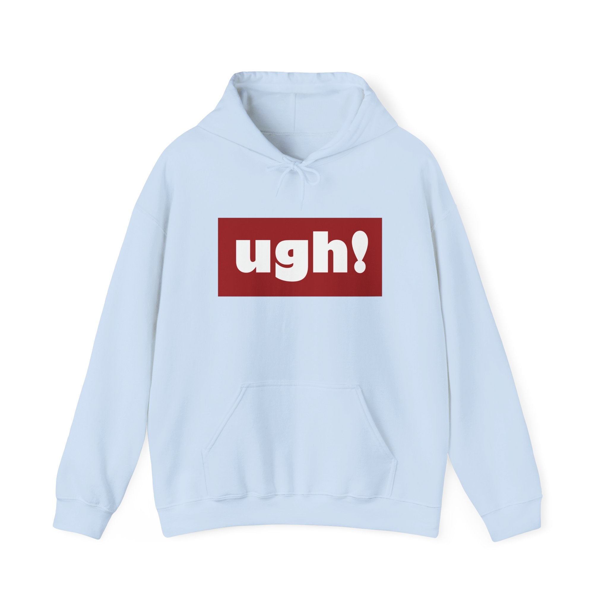 Ugh! Graphic Hoodie — Funny Minimalist Box Logo Pullover