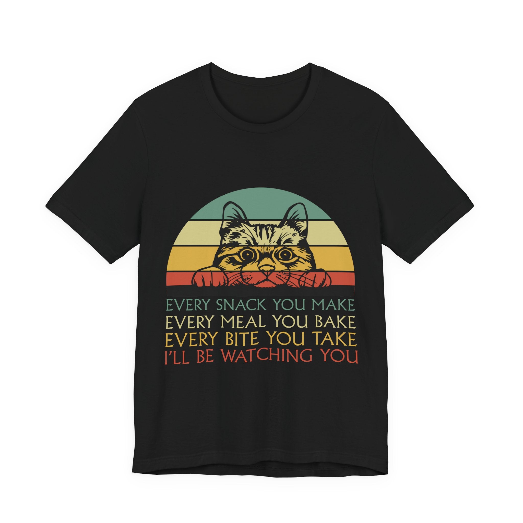 Cat Sneak Vintage Tee — “Every Snack You Make…” Retro Cat Graphic T-Shirt