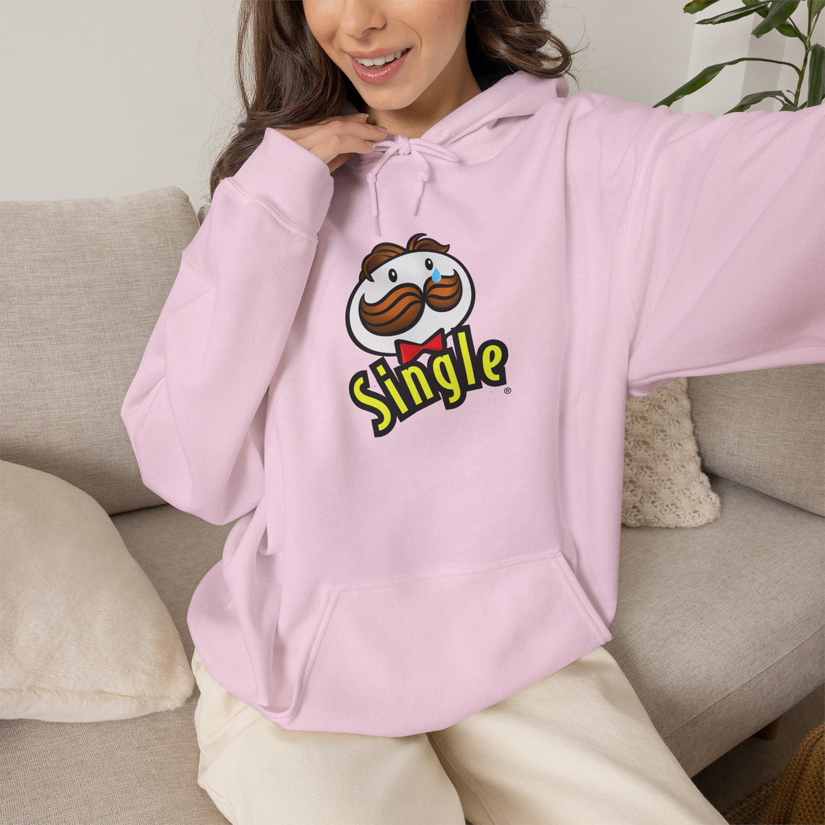 Single Pringles Mascot Hoodie — Funny Single Graphic Pullover