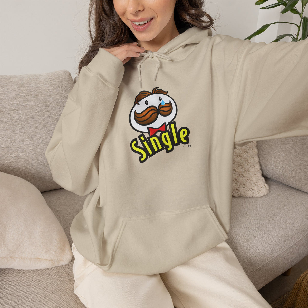 Single Pringles Mascot Hoodie — Funny Single Graphic Pullover
