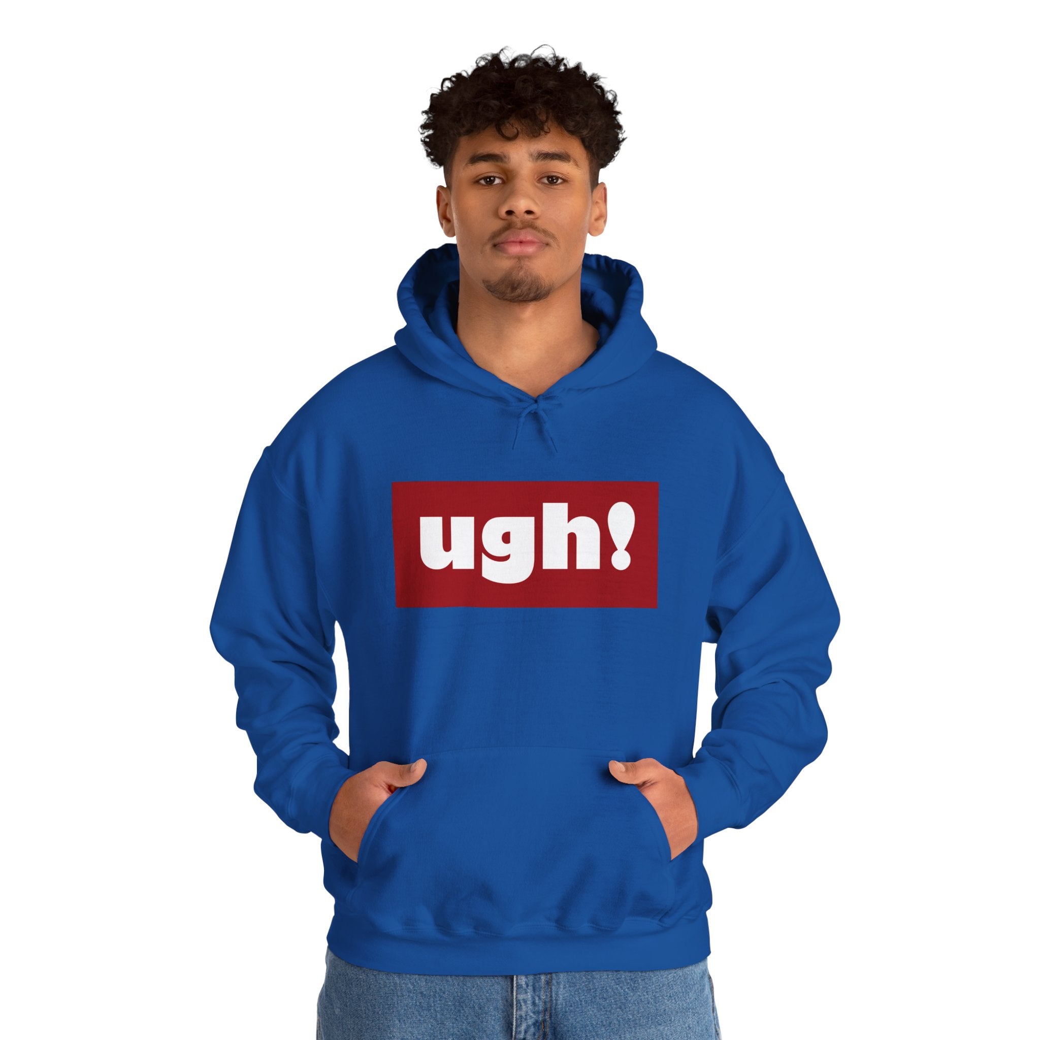 Ugh! Graphic Hoodie — Funny Minimalist Box Logo Pullover