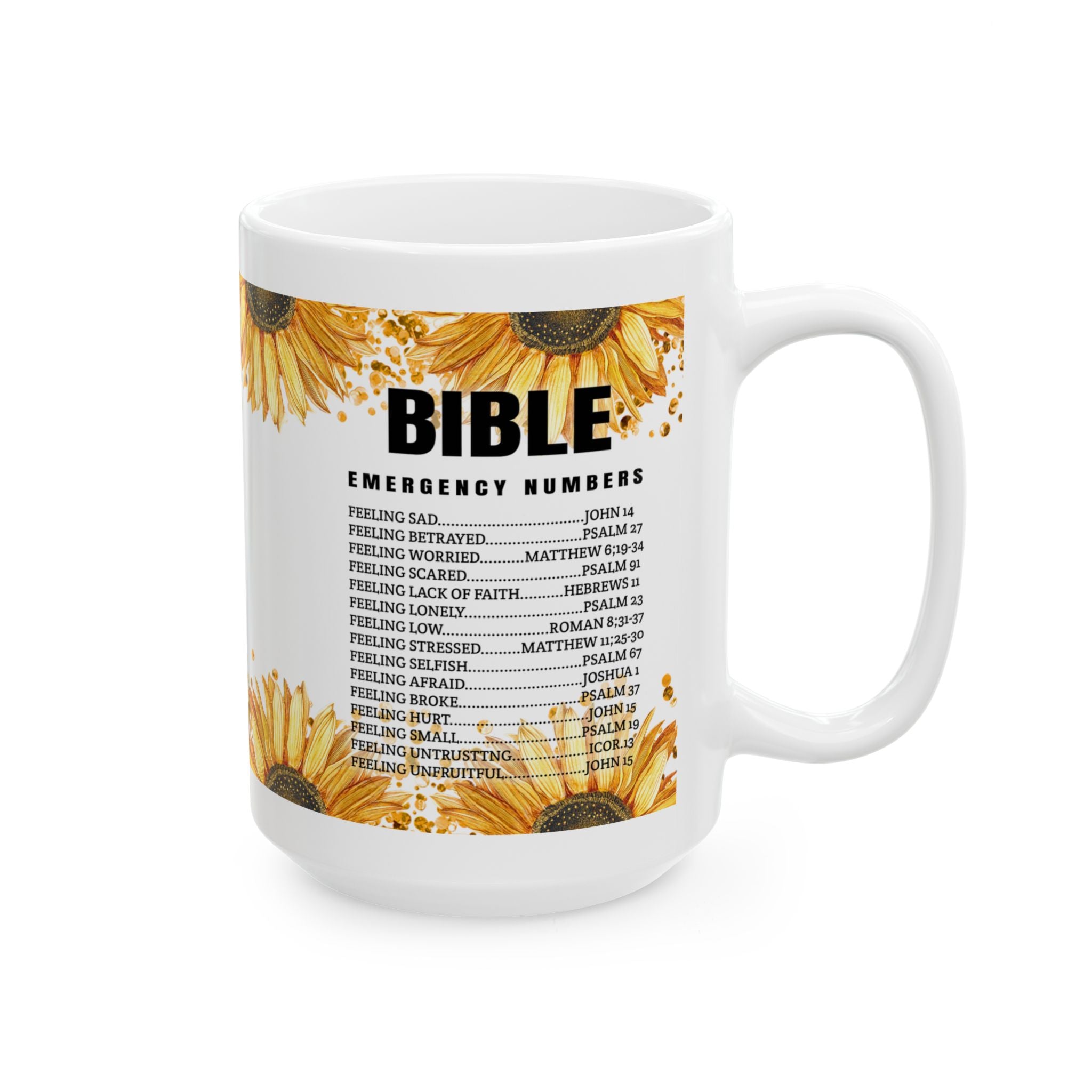 Personalized Sunflower Ceramic Mug – Custom Name Coffee Cup, Floral Gift, 11oz & 15oz