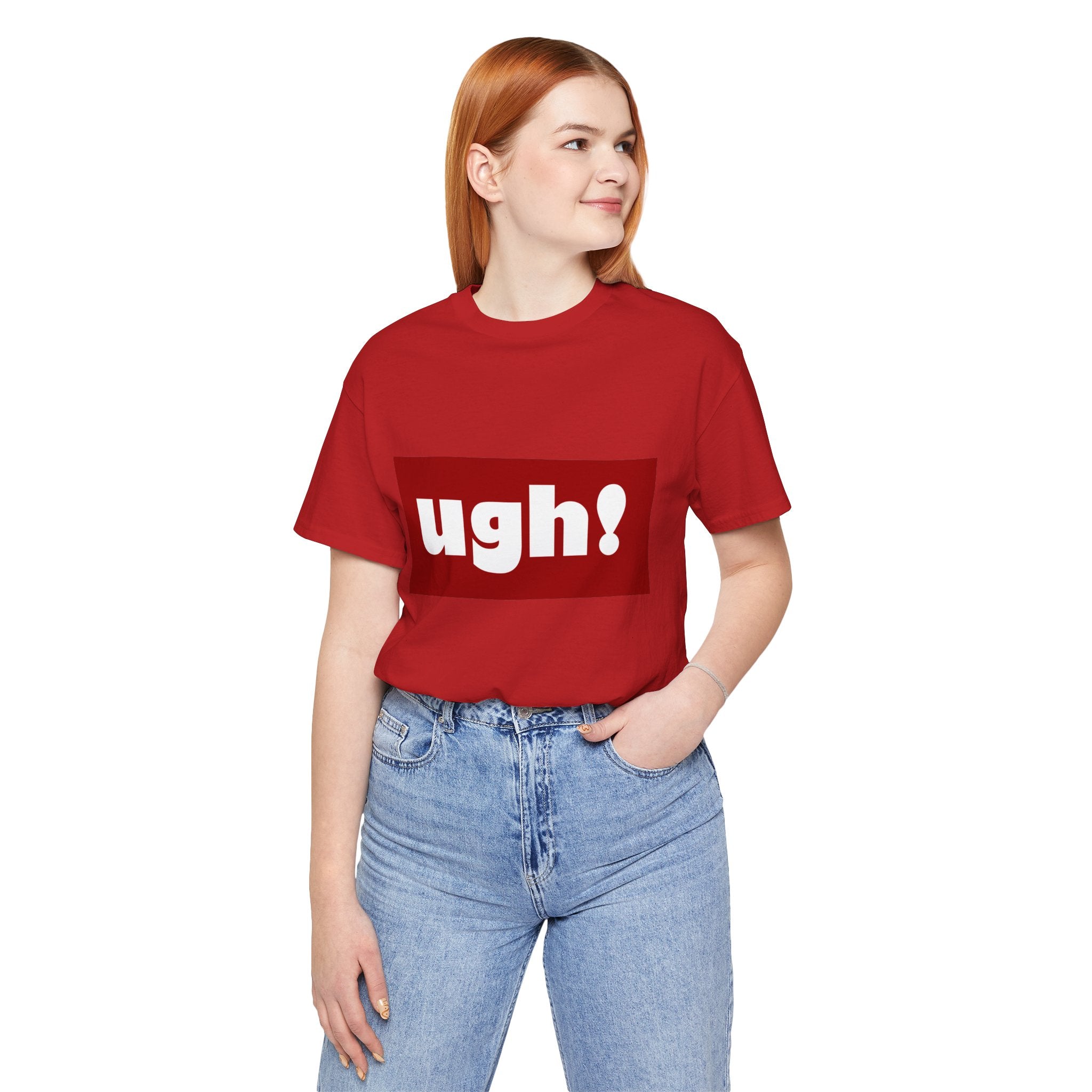 Ugh! Graphic Tee — Red Block Statement T-Shirt