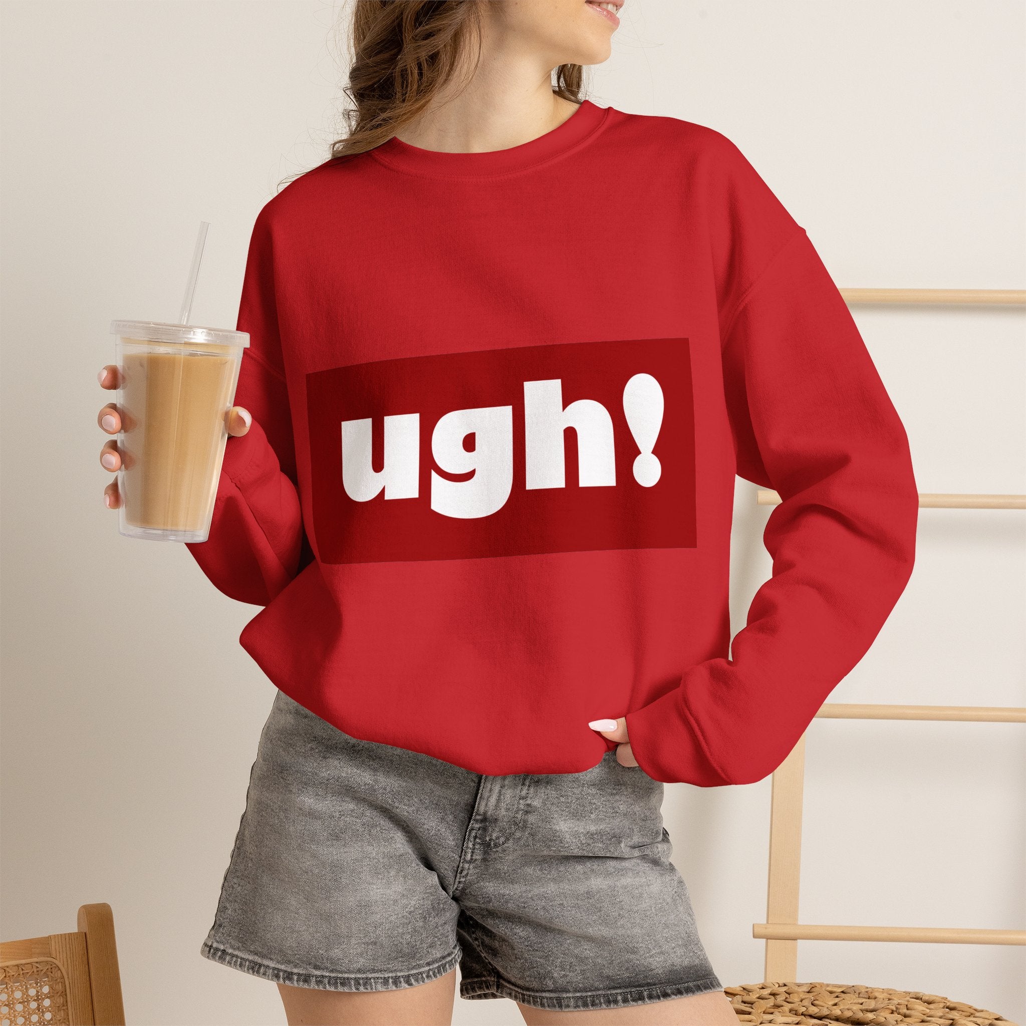 Ugh! Graphic Crewneck Sweatshirt – Casual Statement Pullover
