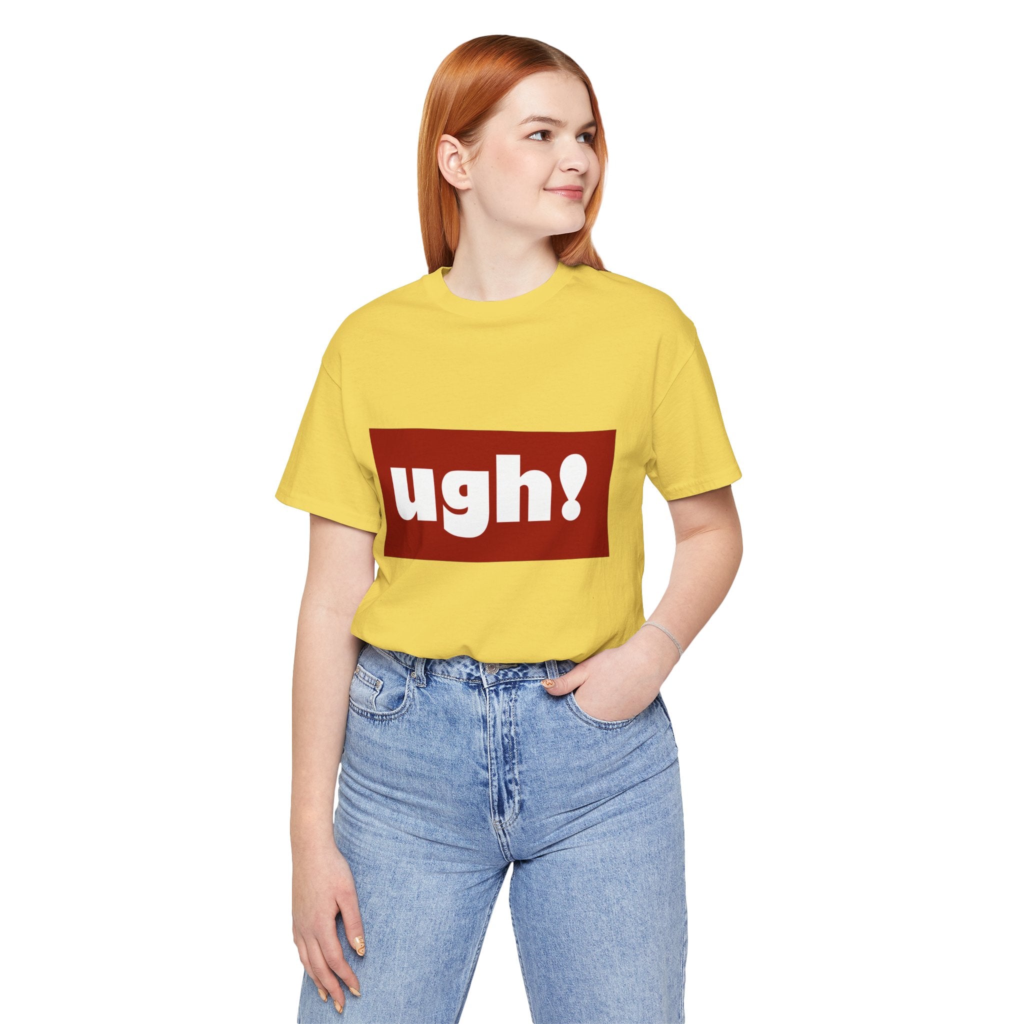 Ugh! Graphic Tee — Red Block Statement T-Shirt