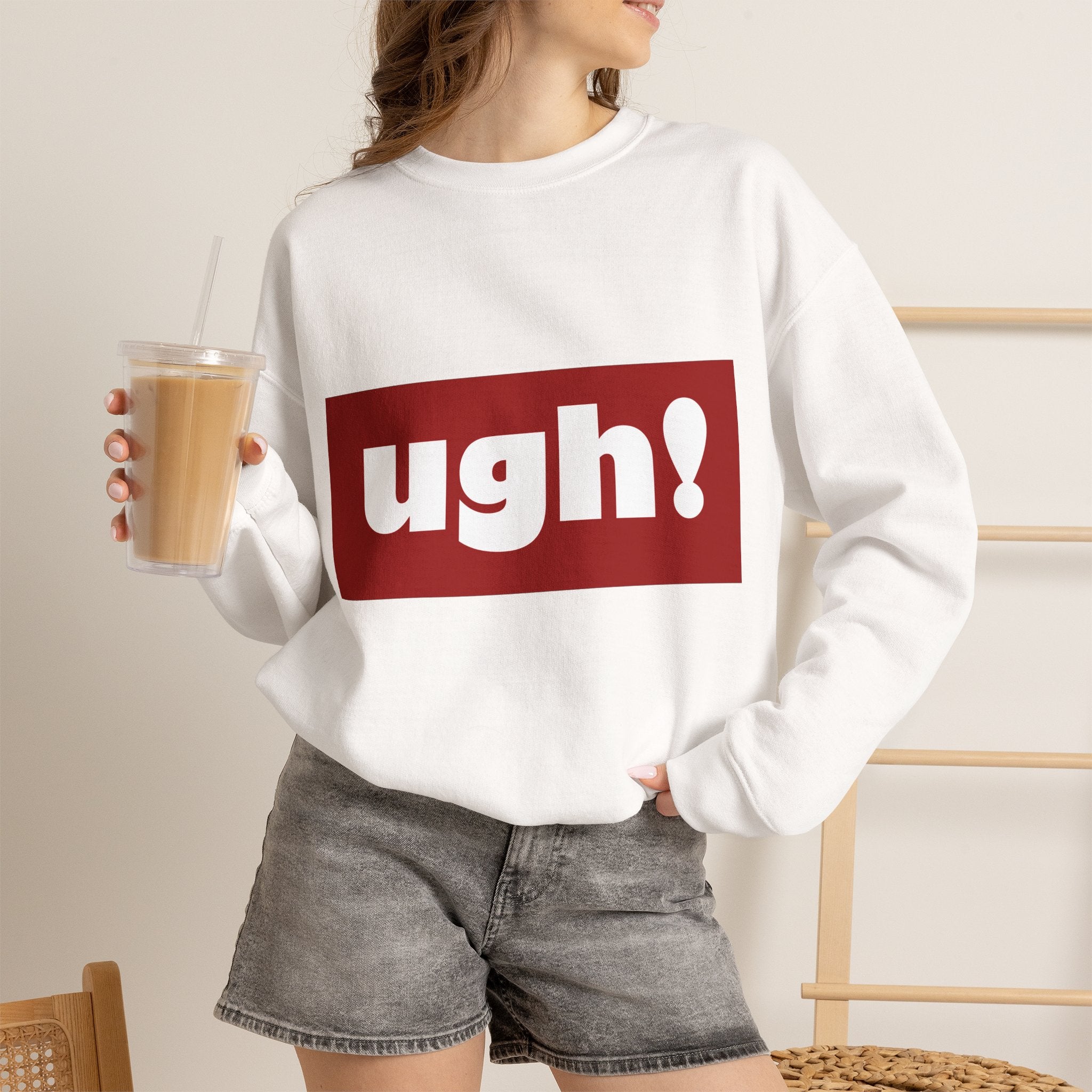 Ugh! Graphic Crewneck Sweatshirt – Casual Statement Pullover
