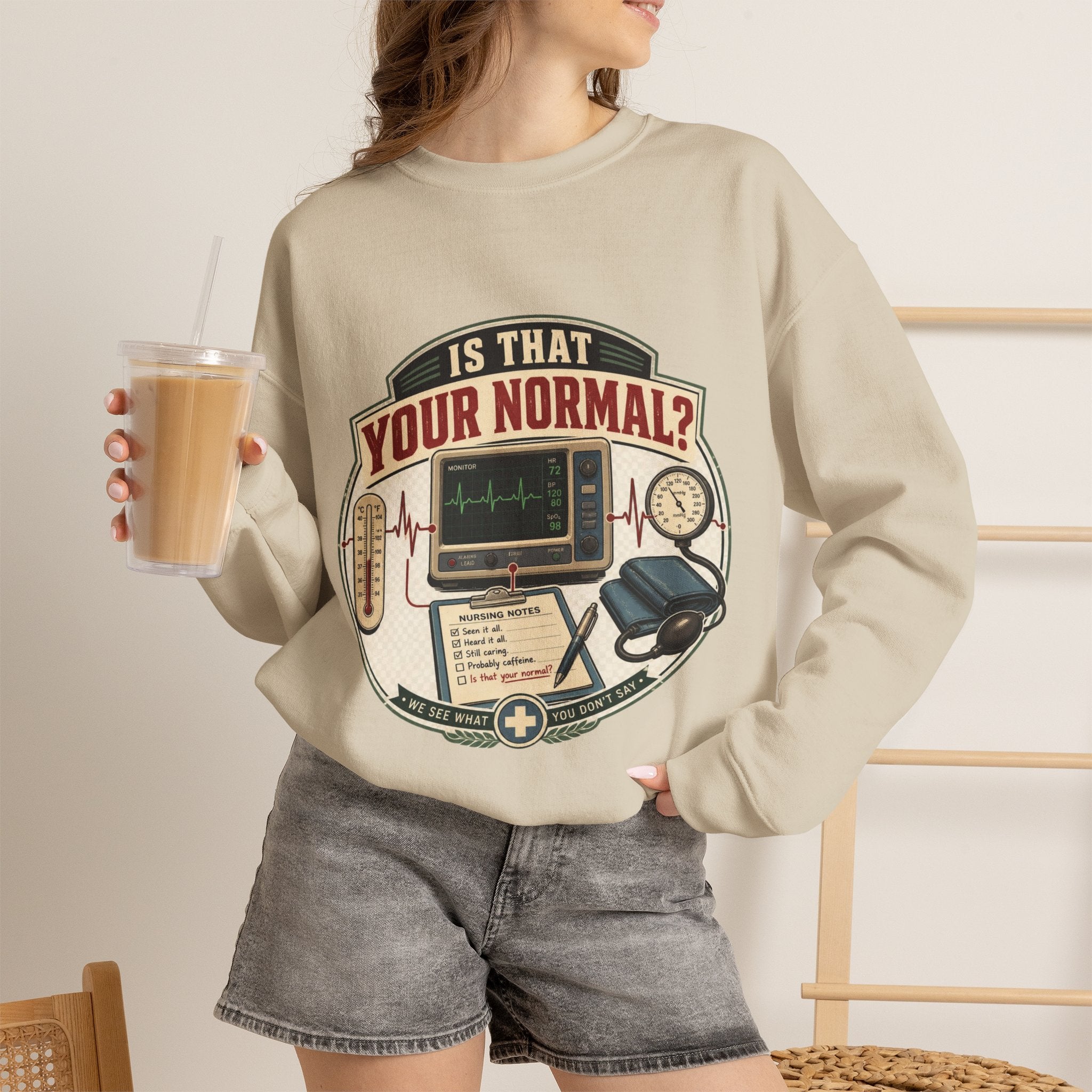 “Is That Your Normal?” Vintage Medical Tech Design Crewneck Sweatshirt