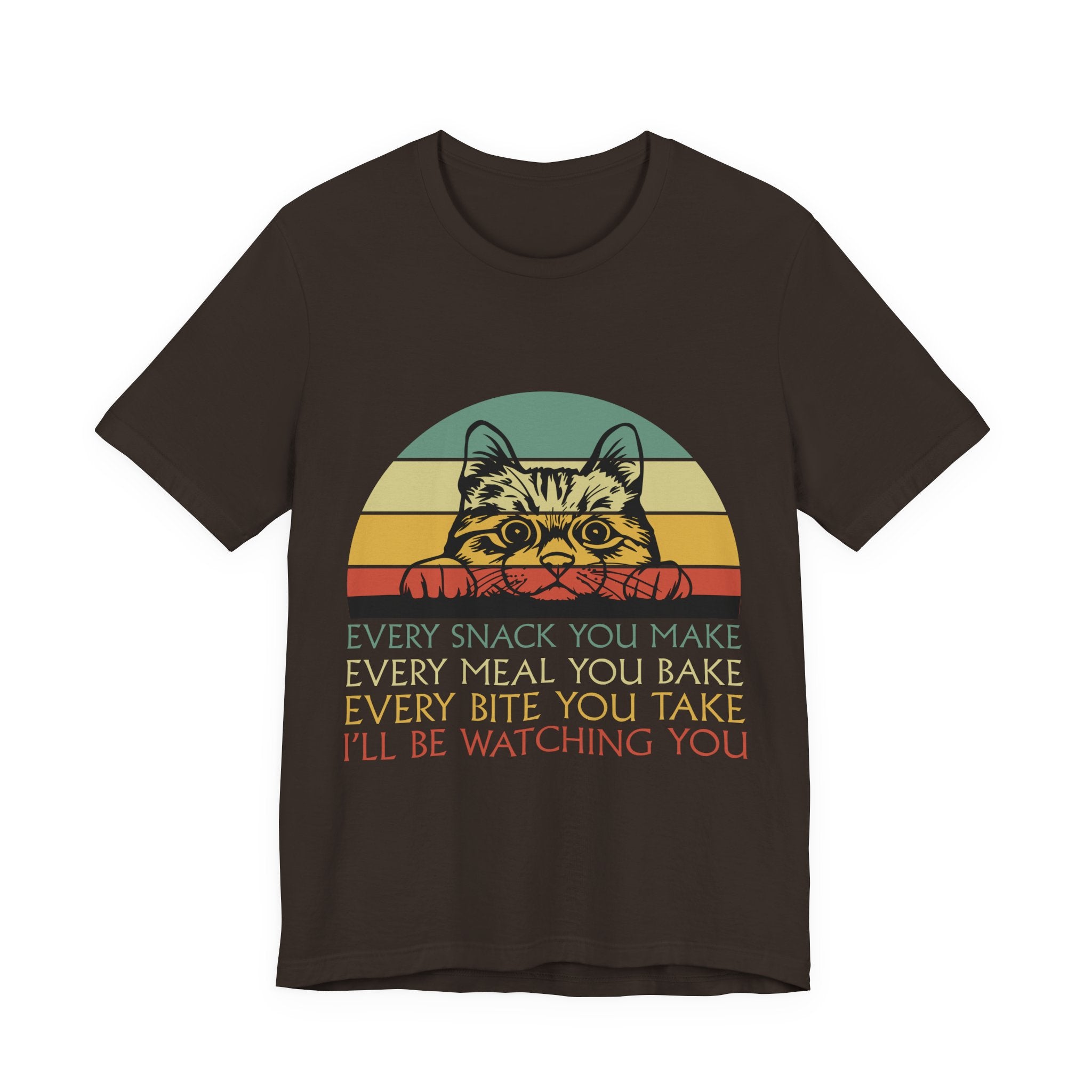 Cat Sneak Vintage Tee — “Every Snack You Make…” Retro Cat Graphic T-Shirt