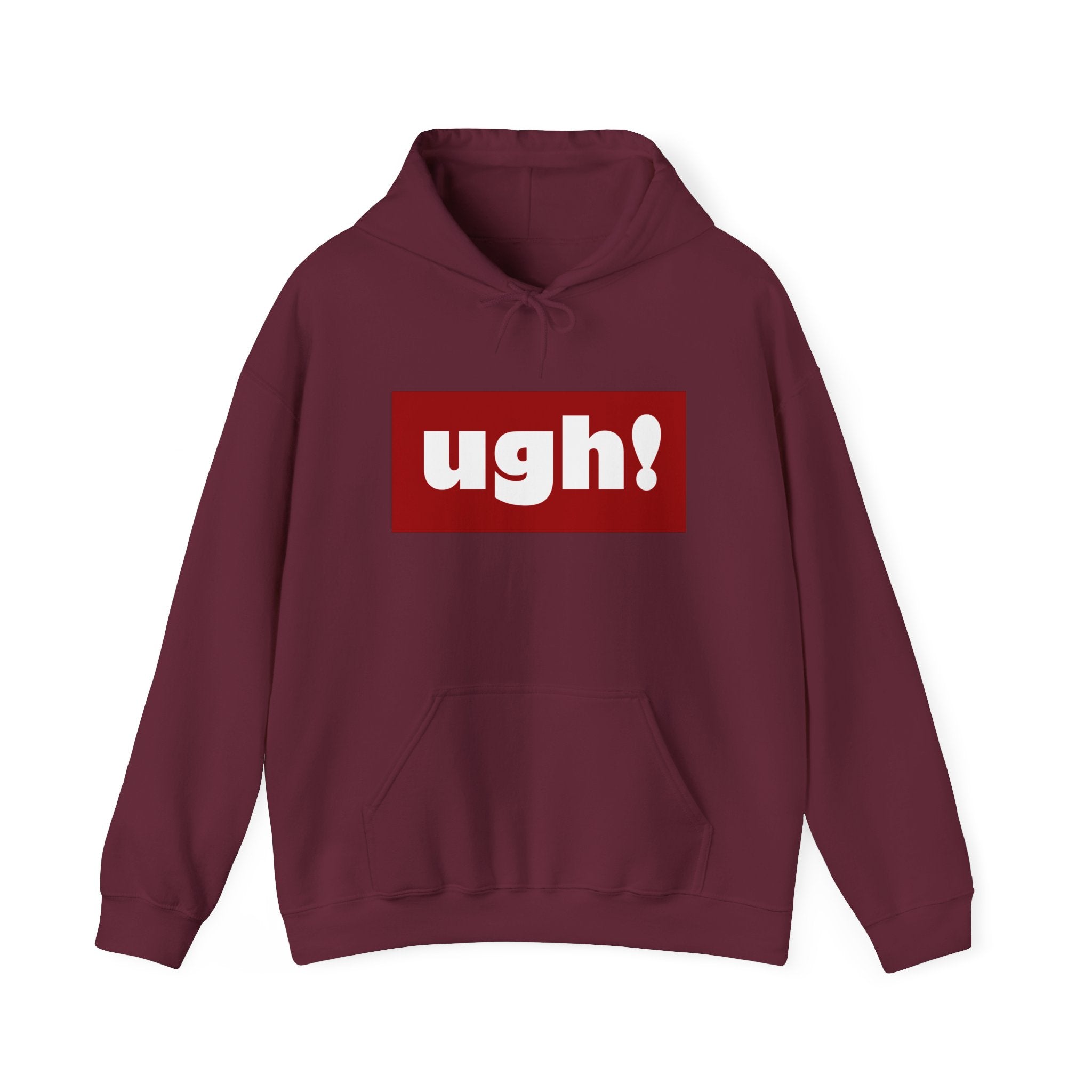 Ugh! Graphic Hoodie — Funny Minimalist Box Logo Pullover