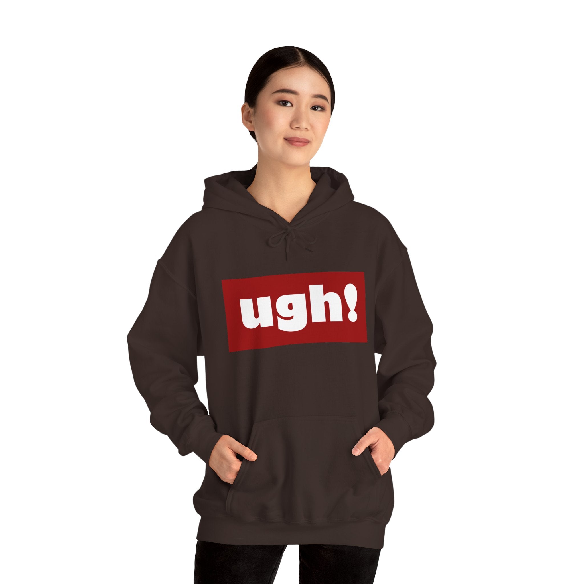 Ugh! Graphic Hoodie — Funny Minimalist Box Logo Pullover