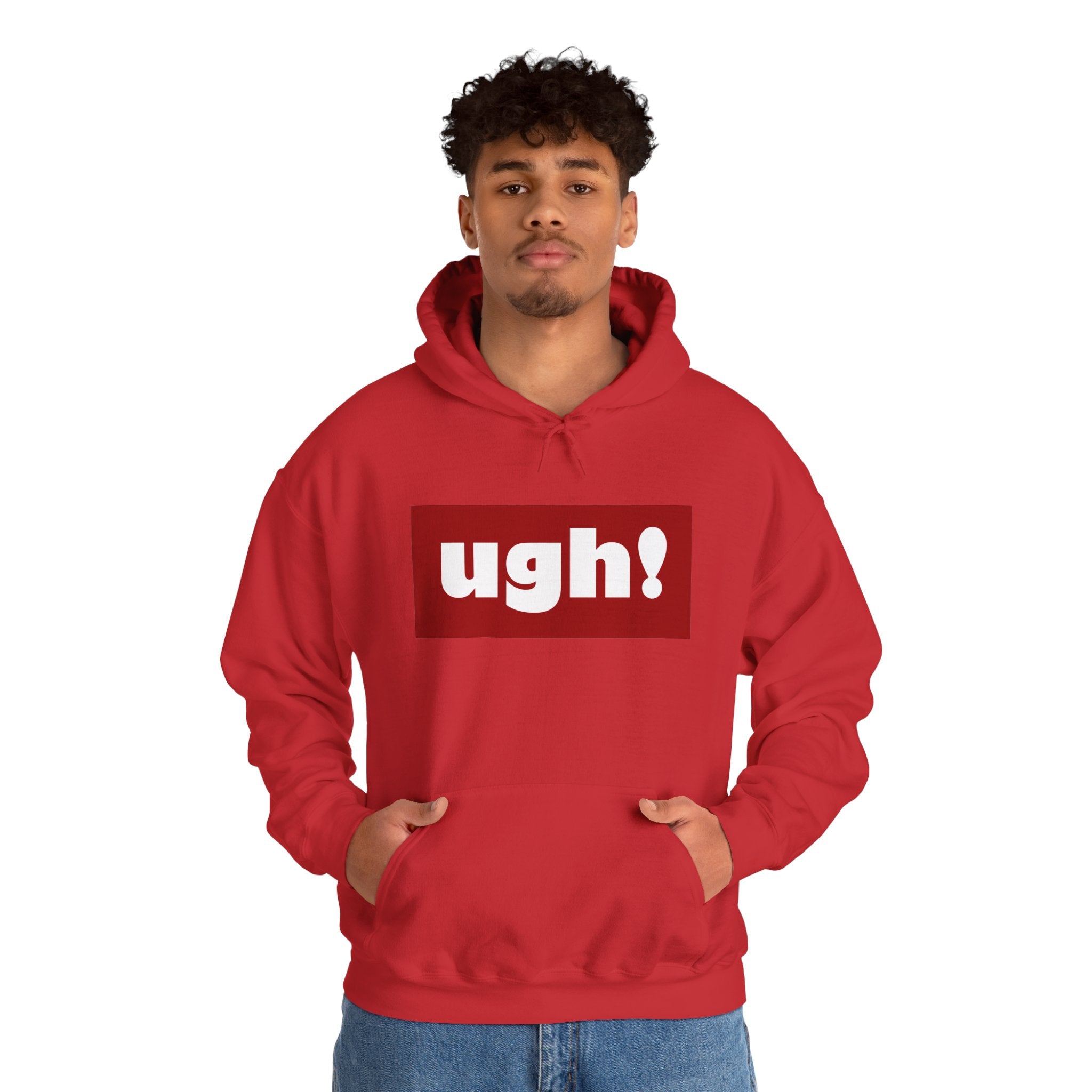 Ugh! Graphic Hoodie — Funny Minimalist Box Logo Pullover