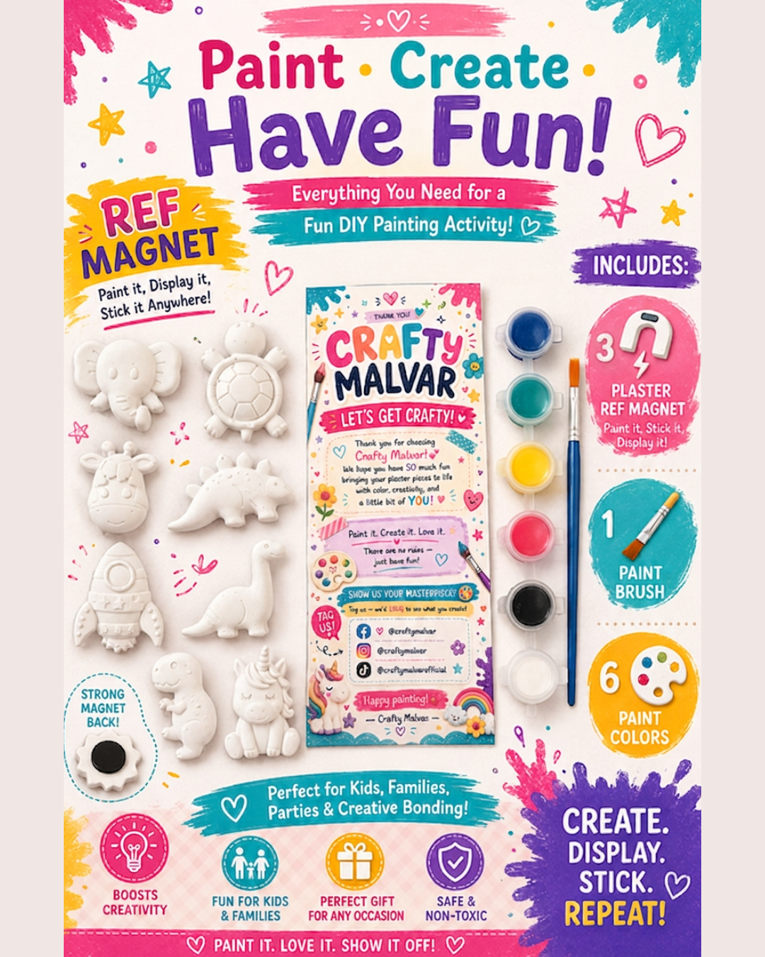 Plaster Paint & Create Kit | Paint Your Own Plaster Craft Set for All Ages